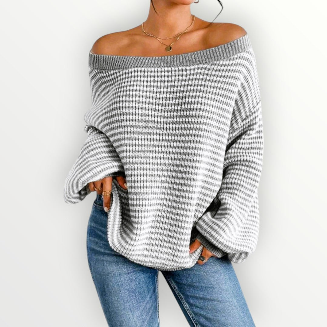 Alma™ - Off-shoulder stickad tröja