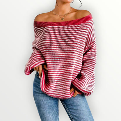 Alma™ - Off-shoulder stickad tröja